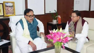 केंद्रीय मंत्री भारी उद्योग महेन्द्र नाथ पाण्डेय से मिले मुख्यमंत्री पुष्कर सिंह धामी