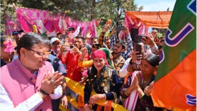 मुख्यमंत्री धामी ने भाजपा प्रत्याशी के पक्ष में किया प्रचार