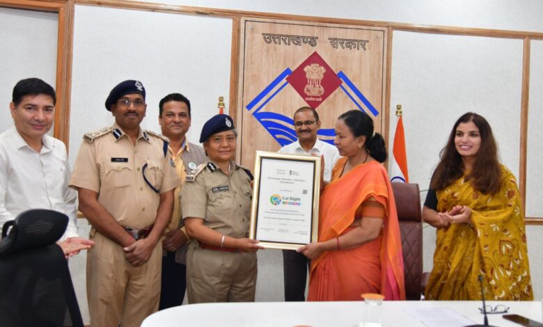 उत्तराखण्ड सचिवालय एवं जिला कारागार परिसर को ईट राईट कैम्पस घोषित किया