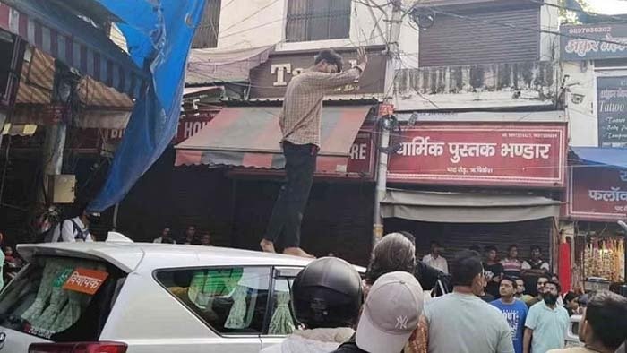 जाम से परेशान युवक ने किया हंगामा जाम से परेशान युवक ने किया हंगामा