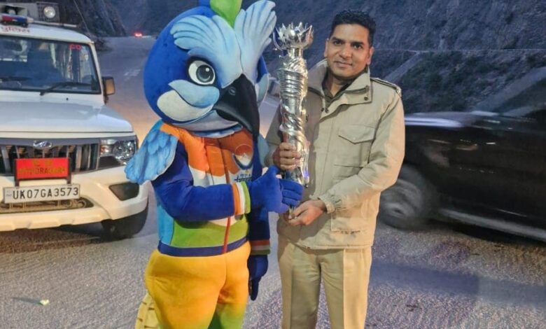 38वें राष्ट्रीय खेलों की मशाल पहुँची पिथौरागढ़