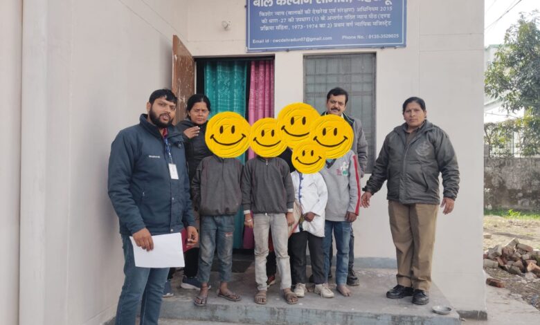 भिक्षावृत्ति में लिप्त बच्चों को किया रेस्क्यू