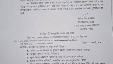 शीतलहर के पूर्वानुमान के चलते ऊधमसिंह नगर में 15 से 17 जनवरी तक स्कूलों व आंगनबाड़ी केंद्रों में अवकाश घोषित..