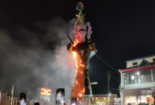 मसूरी में धूमधाम से मना दशहरा, श्रीराम की झांकियों पर पुष्पवर्षा, गांधी चौक पर रावण दहन, हनुमान के पात्र बने आकर्षण