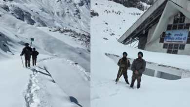 Hemkund Sahib: सेना के जवान और ट्रस्ट के सदस्यों ने की हेमकुंड साहिब मार्ग की रेकी, जमी पांच से छह फीट बर्फ