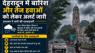देहरादून में बारिश और तेज हवाओं का अलर्ट, प्रशासन ने जारी की सतर्कता एडवाइजरी