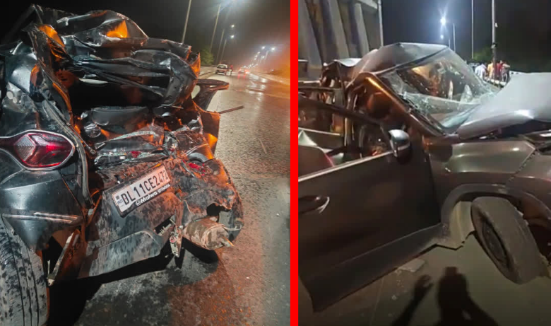 हरिद्वार में तेज रफ्तार डंपर की टक्कर से कार के उड़े परखच्चे, गंगा स्नान करने गए थे यात्री, 2 PRD जवान घायल