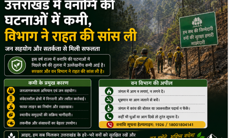 उत्तराखंड में वनाग्नि की घटनाओं में कमी, विभाग ने राहत की सांस ली