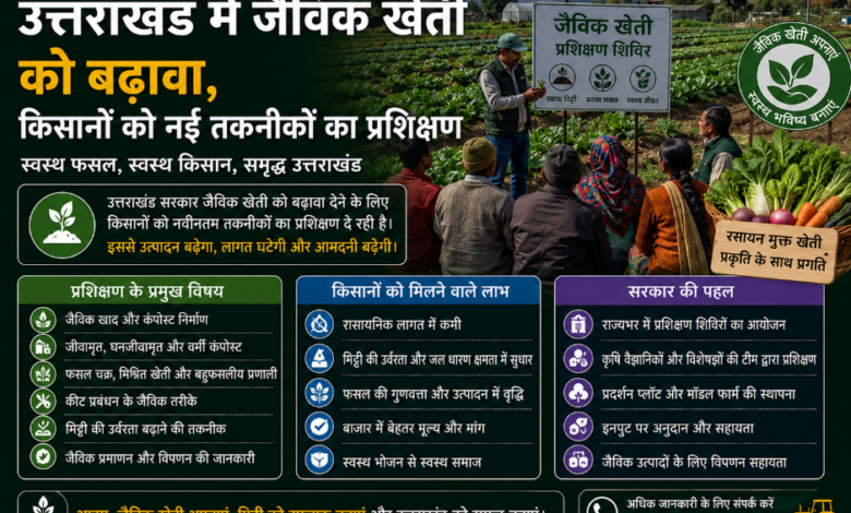 उत्तराखंड में जैविक खेती को बढ़ावा, किसानों को नई तकनीकों का प्रशिक्षण