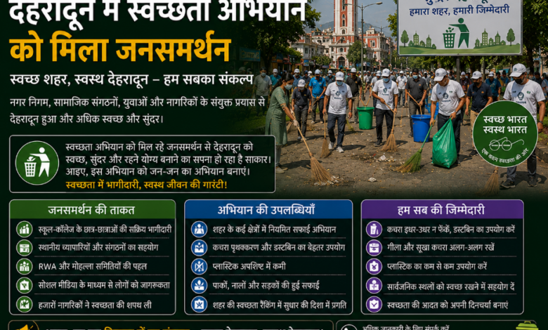 देहरादून में स्वच्छता अभियान को मिला जनसमर्थन