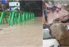रुद्रप्रयाग में बारिश से आपदा जैसे हालात, खतरे के निशान के ऊपर नदियां, पुल डूबा, अगस्त्यमुनि में कार के ऊपर गिरा बोल्डर