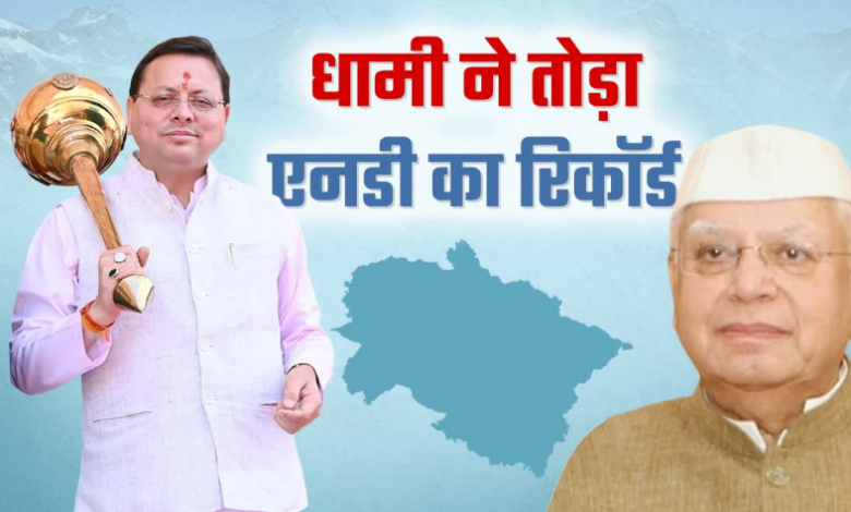 सीएम धामी ने तोड़ा एनडी तिवारी का 20 साल पुराना रिकॉर्ड, सबसे लंबे कार्यकाल वाले मुख्यमंत्री बने सीएम धामी ने तोड़ा एनडी तिवारी का 20 साल पुराना रिकॉर्ड, सबसे लंबे कार्यकाल वाले मुख्यमंत्री बने