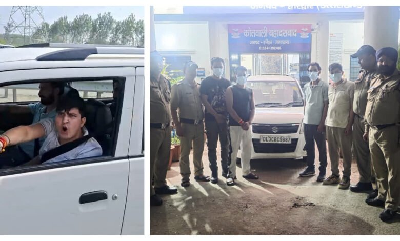 नशे में धुत दिल्ली के युवकों का हाईवे पर हुड़दंग, महिलाओं का पीछा कर की बदतमीजी, पकड़े गए तो हाथ जोड़कर मांगी माफी